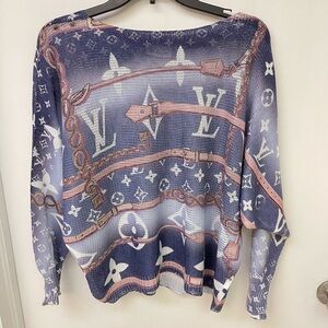 LV Designer Patterned Women's Top - Purple and Pink Size 3